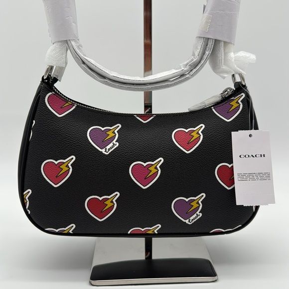 Coach Teri Shoulder Bag With Heart Bolt Print - Picture 2 of 14